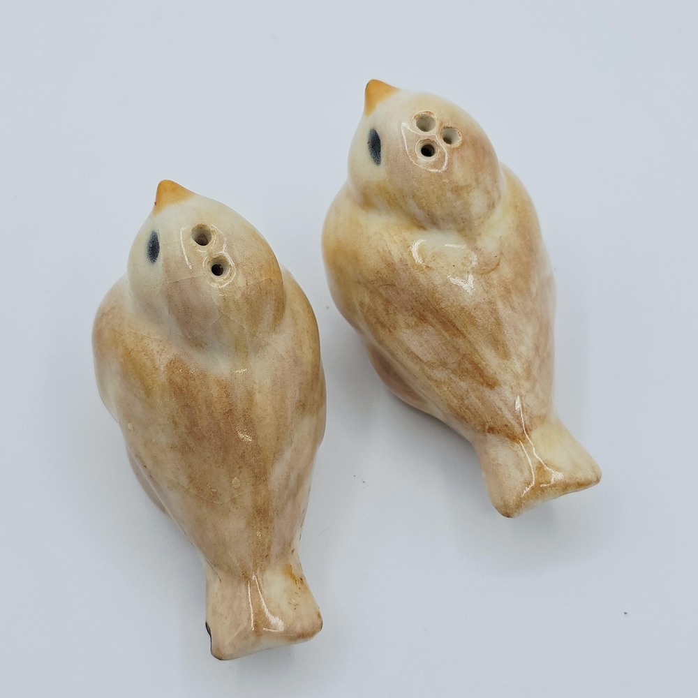 Vtg Beige Bird Salt & Pepper Shakers Ceramic Set Of 2 Small Kitchen Table Decor - Picture 6 of 9
